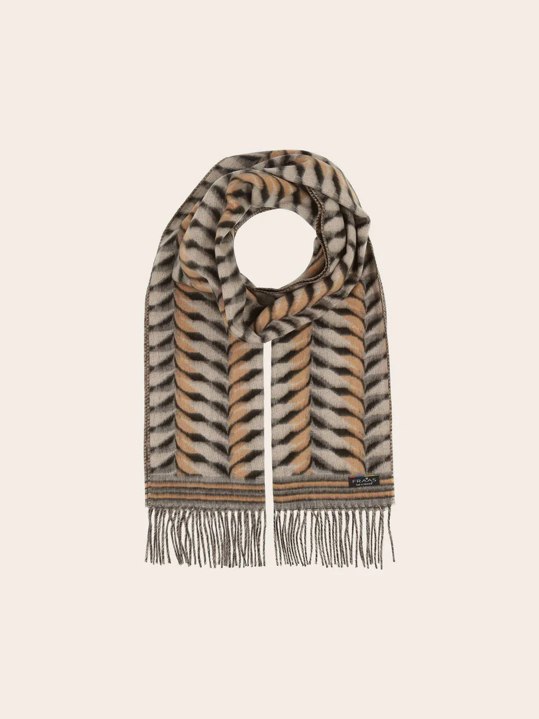 Fraas Cashmink Scarf With Graphic Jagged Pattern  625526-181  Rabbit