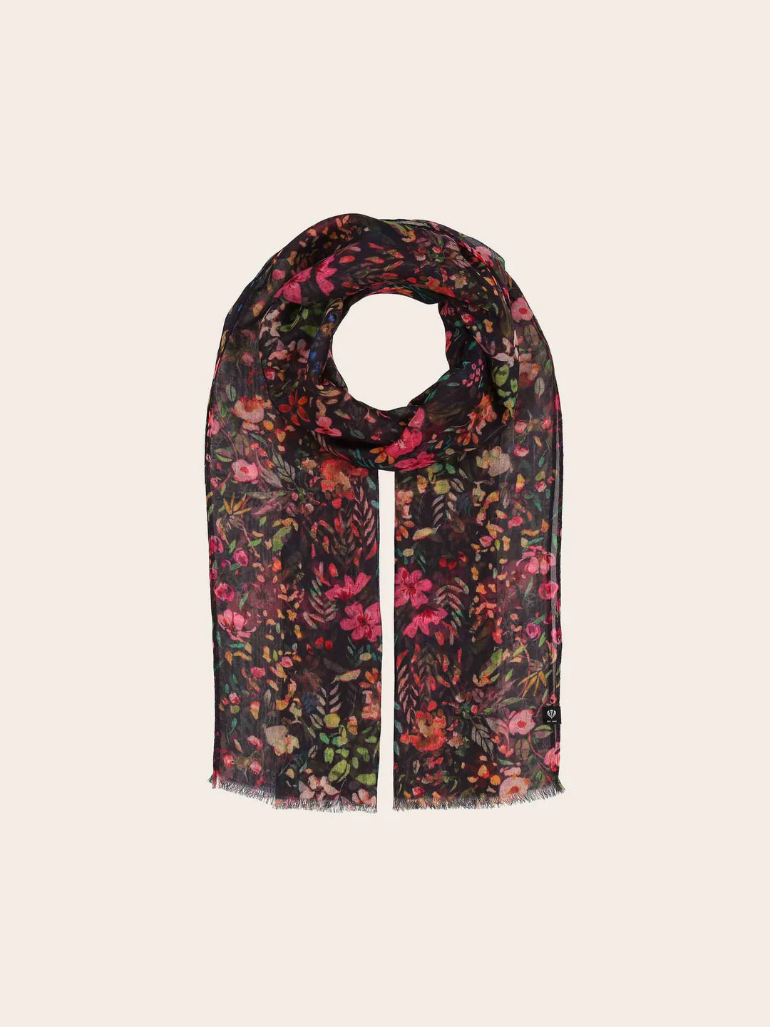 Fraas Scarf with Delicate Flower Design  640016-375  Barolo