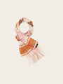 Fraas Cashmink Scarf with Colourful Checks  625521-71  Cashew