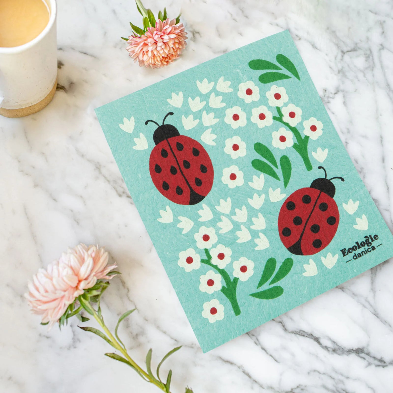 Danica Swedish Dishcloth   ESW4202D  Ladybugs