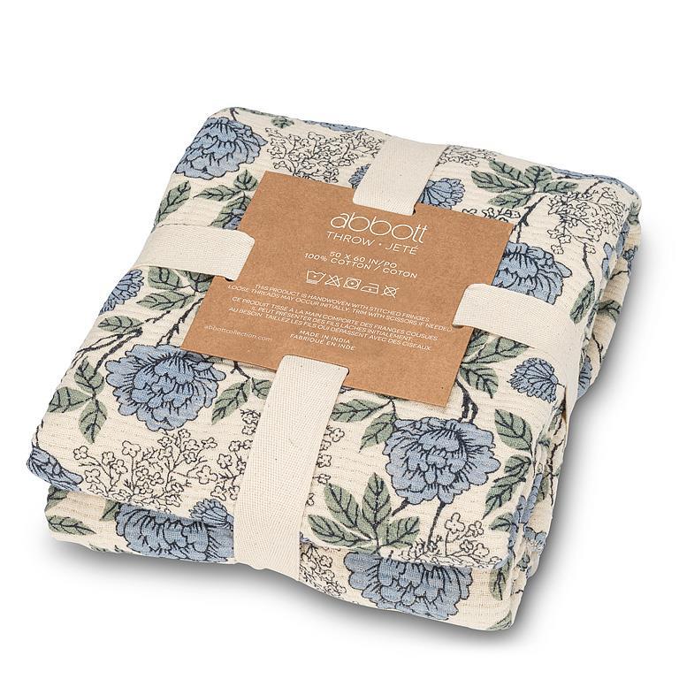 Abbott Emma Blue Floral Throw