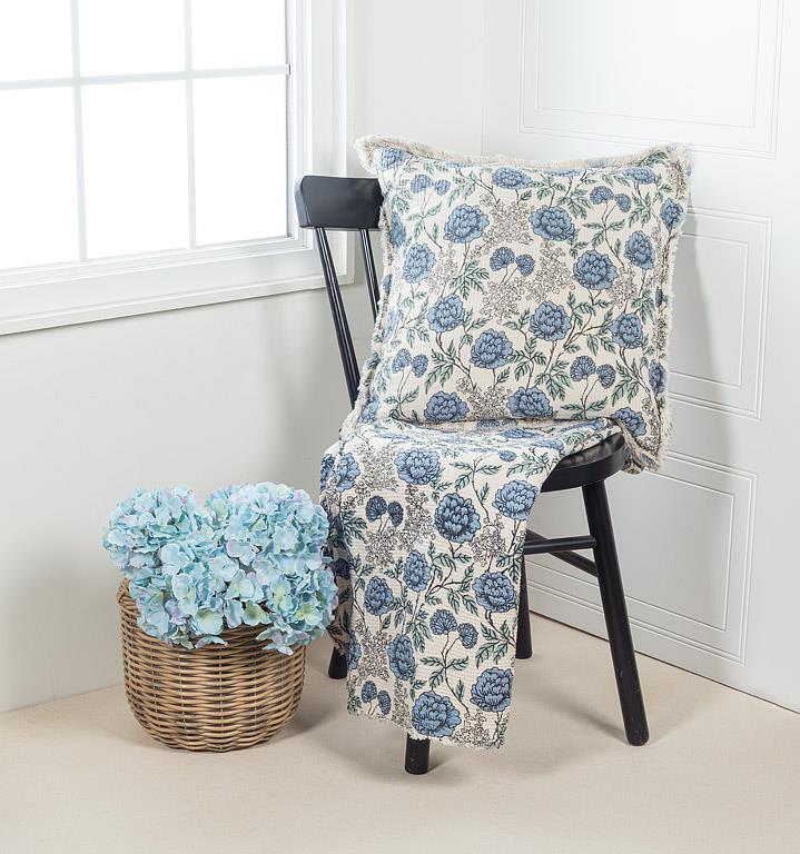Abbott Emma Blue Floral Throw
