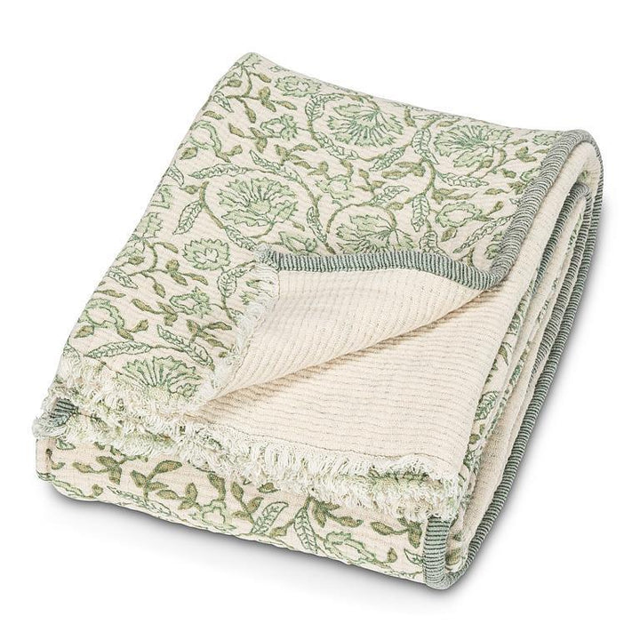 Abbott Evelyn Green Floral Throw