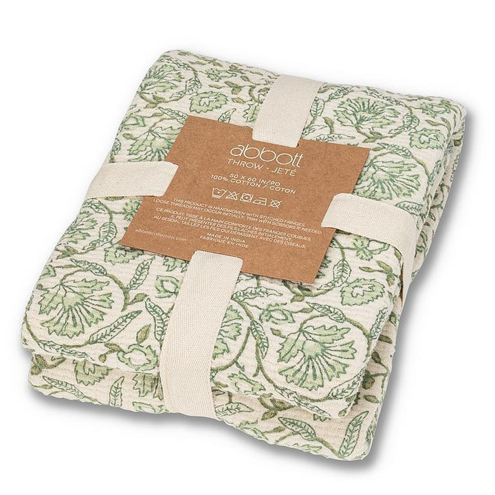 Abbott Evelyn Green Floral Throw