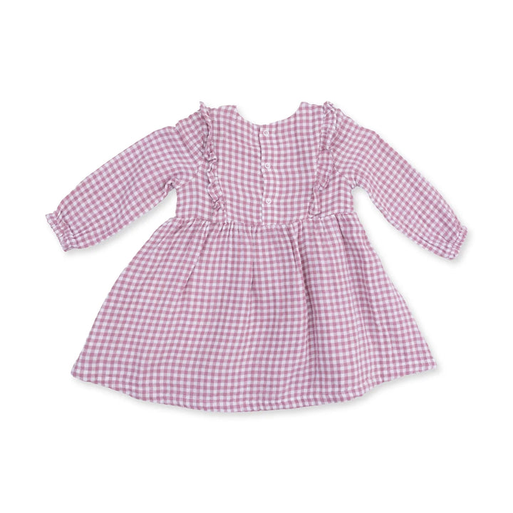 Angel Dear Baby Girl Long Sleeve Ruffle Dress & Legging Set   976-F26-MGL   Berry Gingham