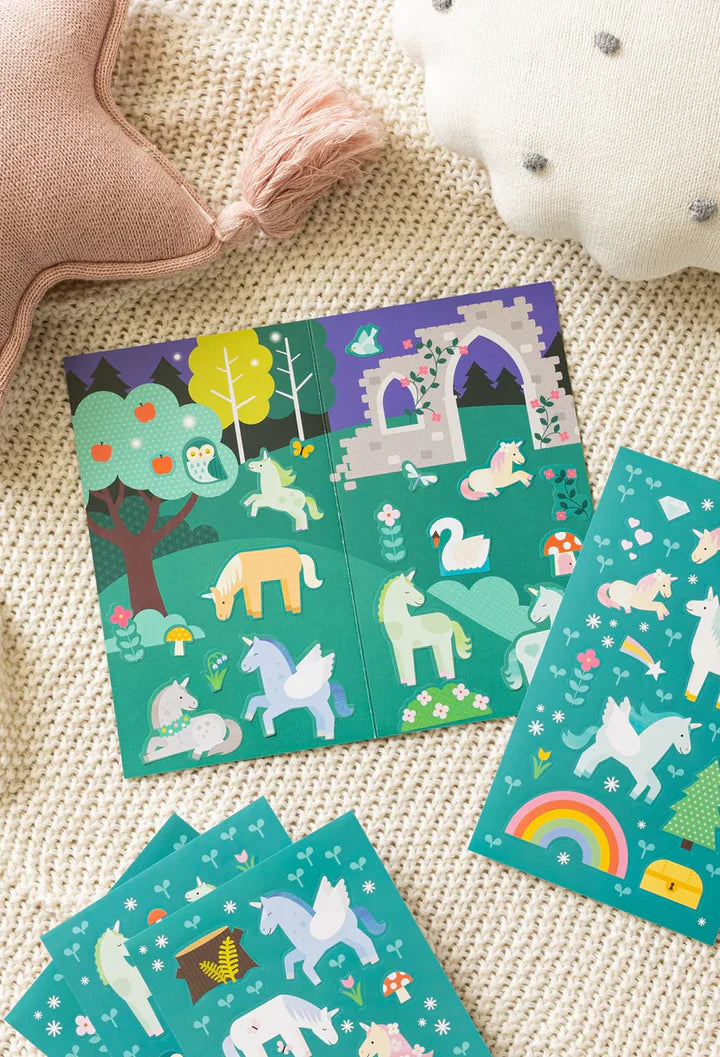 Petit Collage Mini Sticker Set   Unicorn Forest