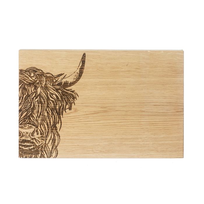 Selbrae Oak Serving Board  -  Highland Cow