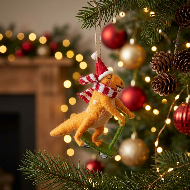 Silver Tree Dino Ornament A12794