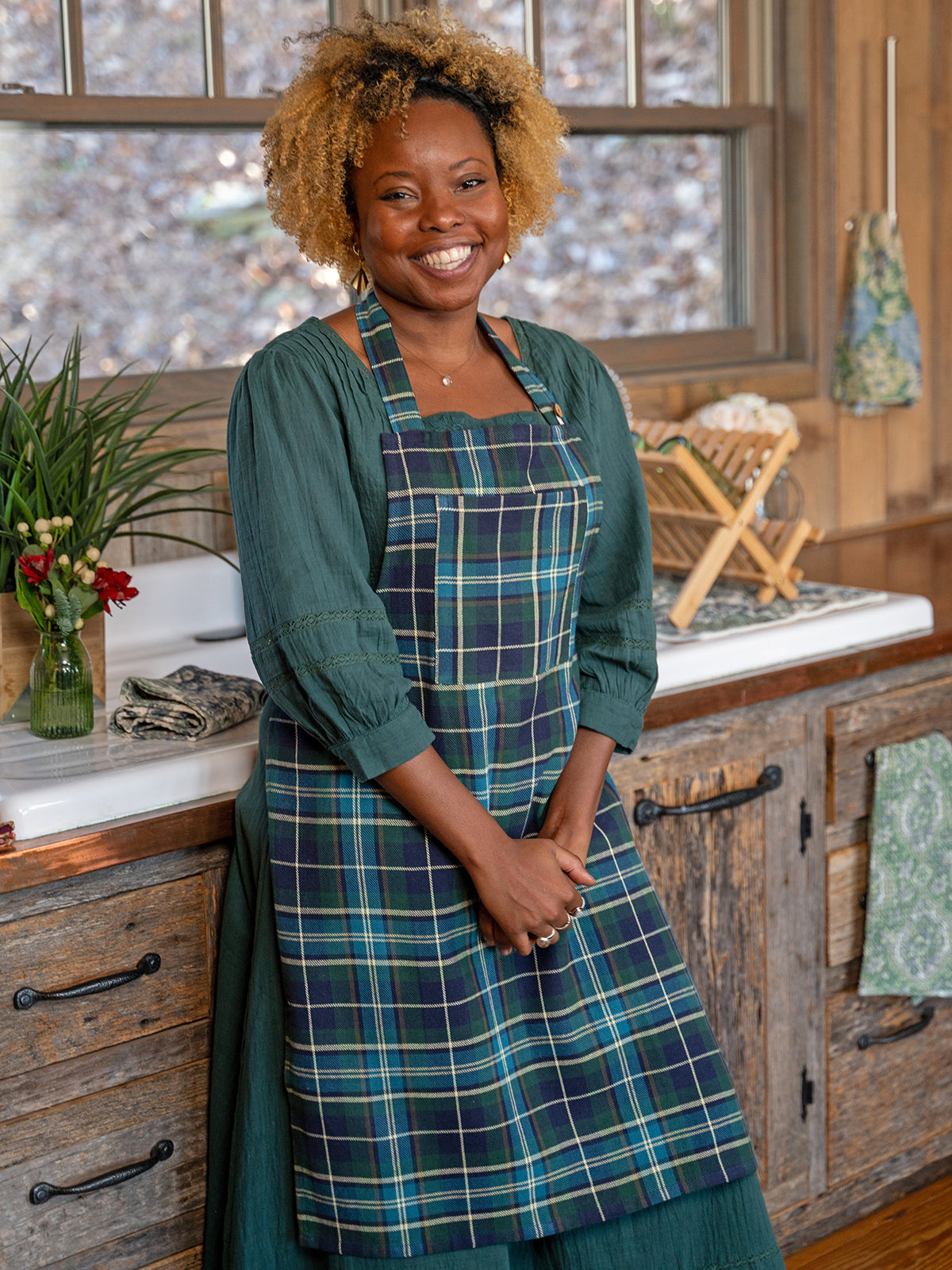 April Cornell Market Plaid Chef's Apron