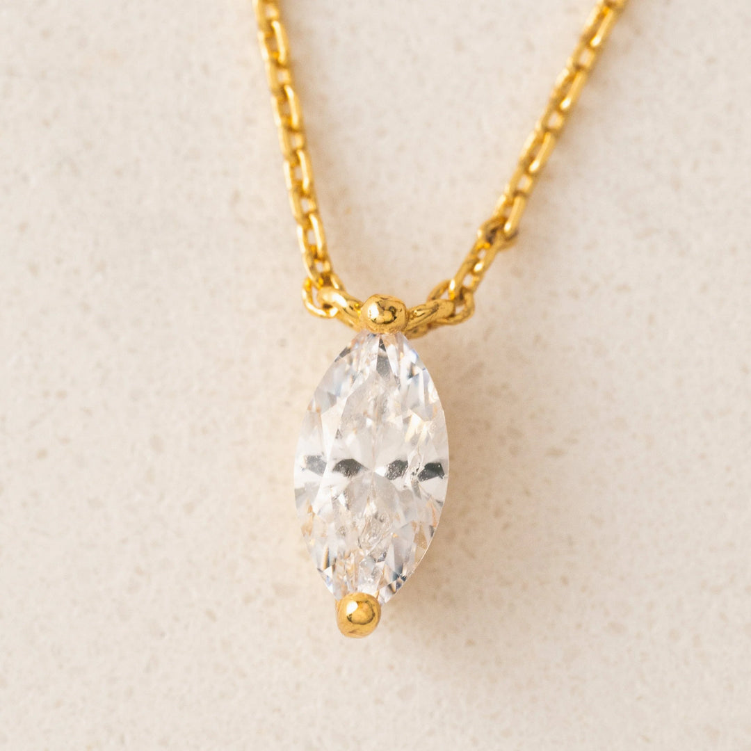 Lover's Tempo Alpha Marquise Necklace Gold*