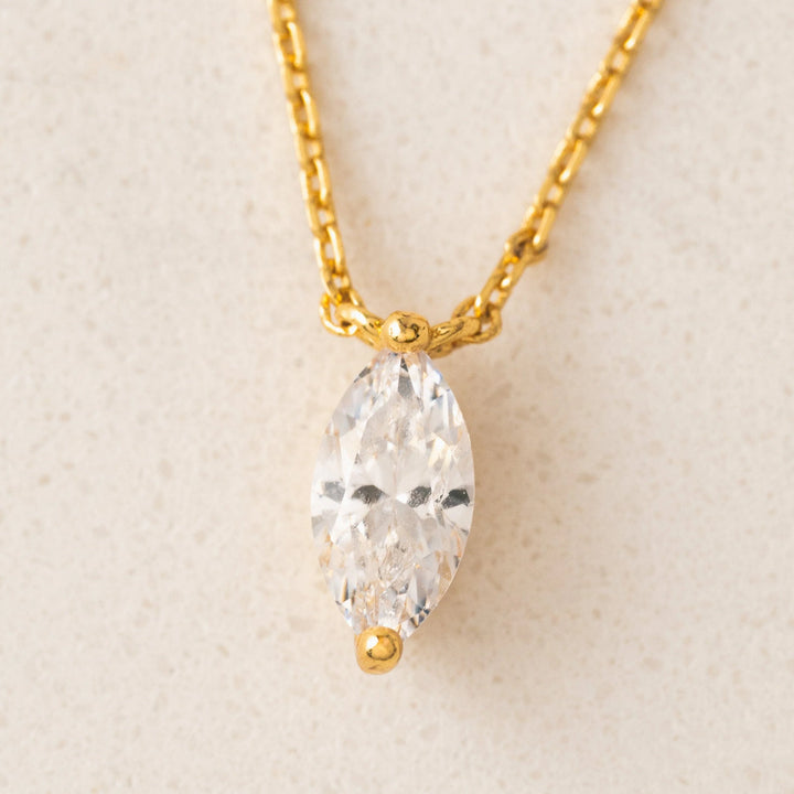 Lover's Tempo Alpha Marquise Necklace Gold*