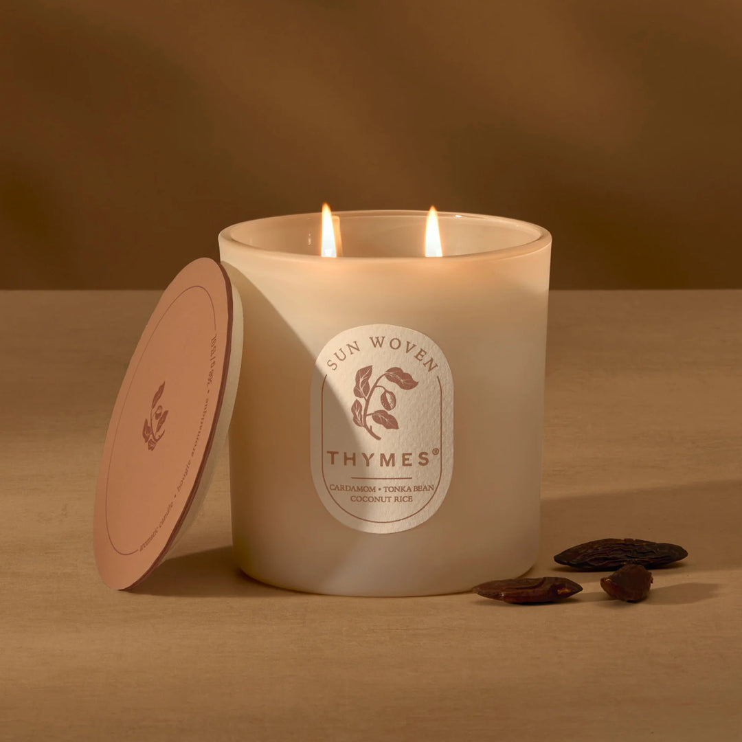Thymes The Hours Edit 2 Wick Candle  -  Sun Woven