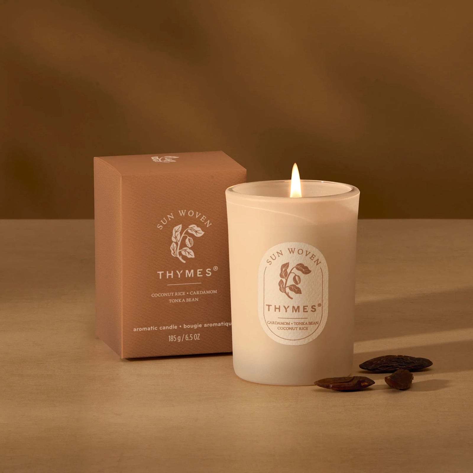 Thymes The Hours Edit Box Candle  -  Sun Woven