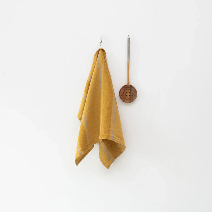 Linen Tales Amber Bronze Stipes Kitchen Towels
