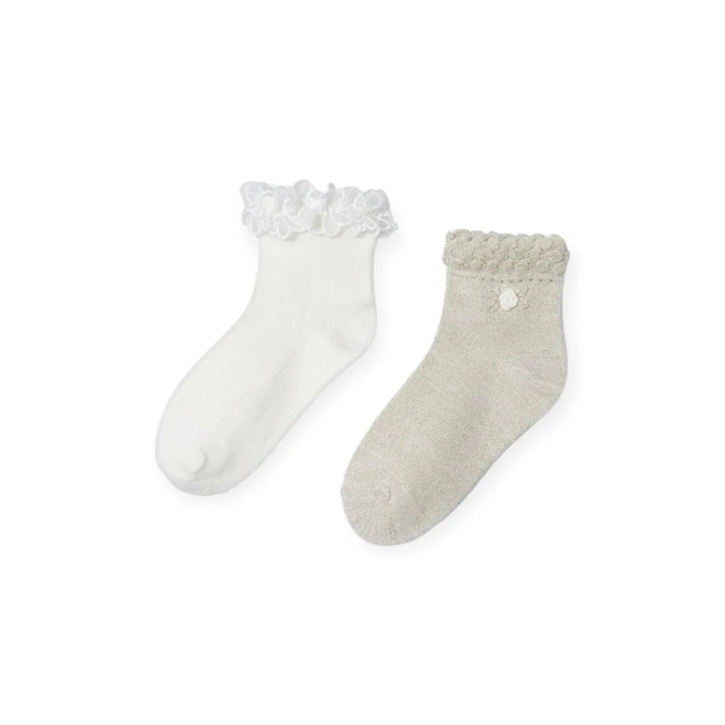 Mayoral Girls 2pc Sock Set   10912-55   Champagne