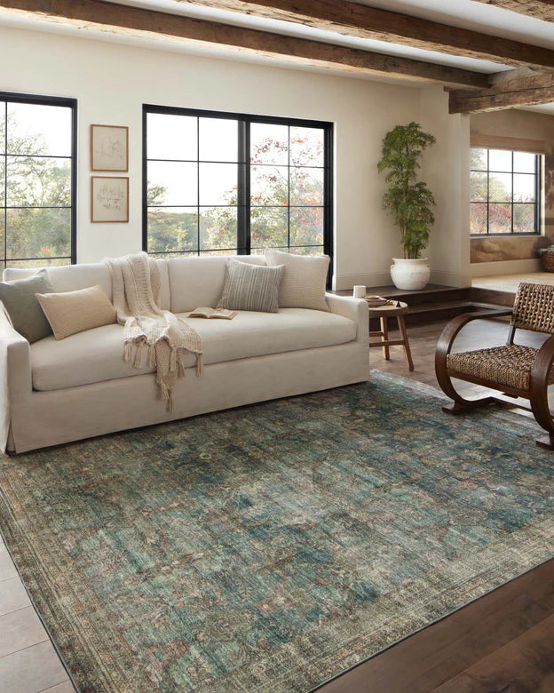 Magnolia Home by Loloi Banks Rug BAN-05 Spice/Blue