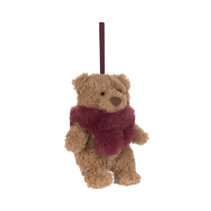 Jellycat Bartholomew Bear Winter Warmer Decoration  BARS6DE  Burgundy