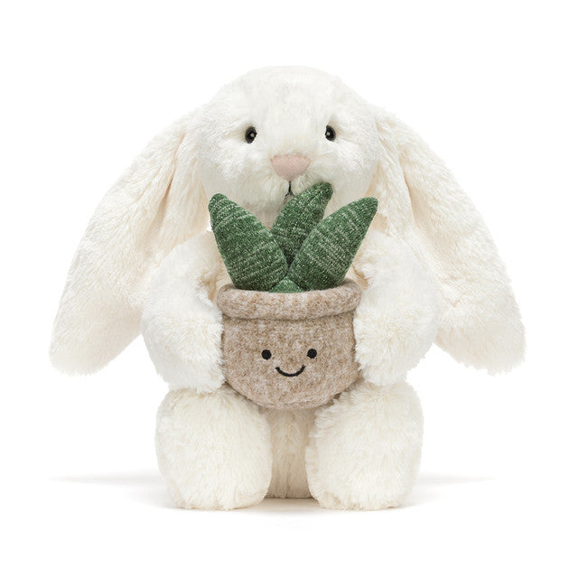 Jellycat Cream Bunny with Plant  BB3PLA