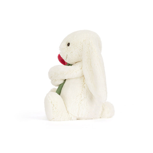 Jellycat Cream Bunny with Rose  BB6ROSE