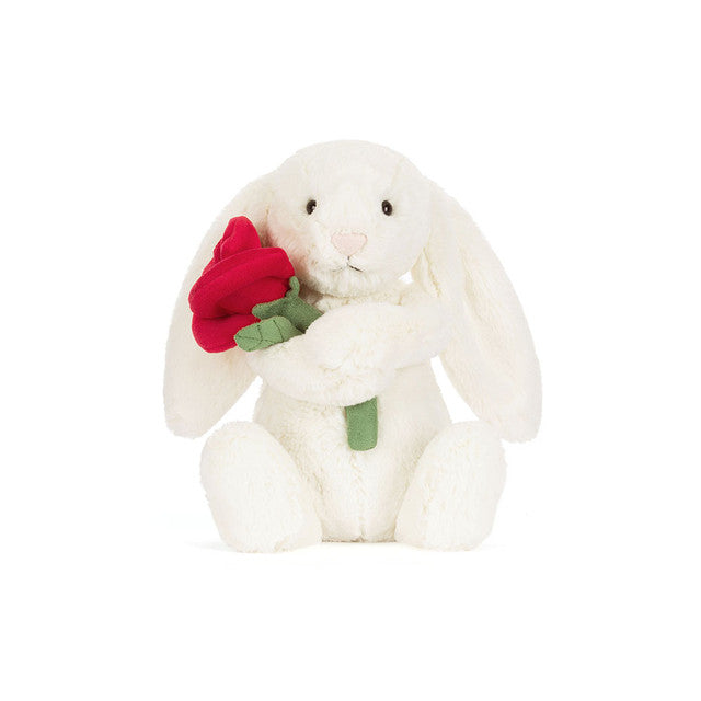 Jellycat Cream Bunny with Rose  BB6ROSE