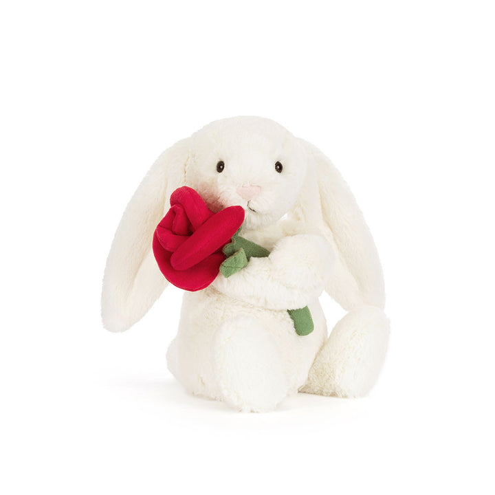 Jellycat Cream Bunny with Rose  BB6ROSE