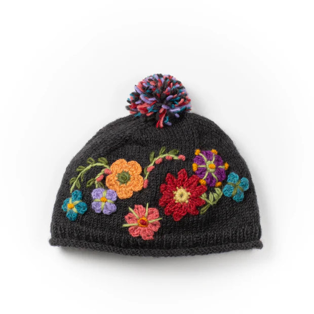 Lost Horizons Petit Fleur Beanie - Charcoal