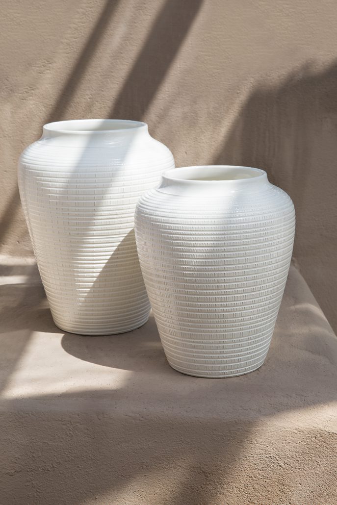 Bergs' Potter Willow Glazed Pot - White