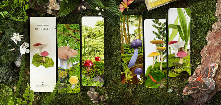 Felix Doolittle Bookmark Set/5 - Mushroom Cove