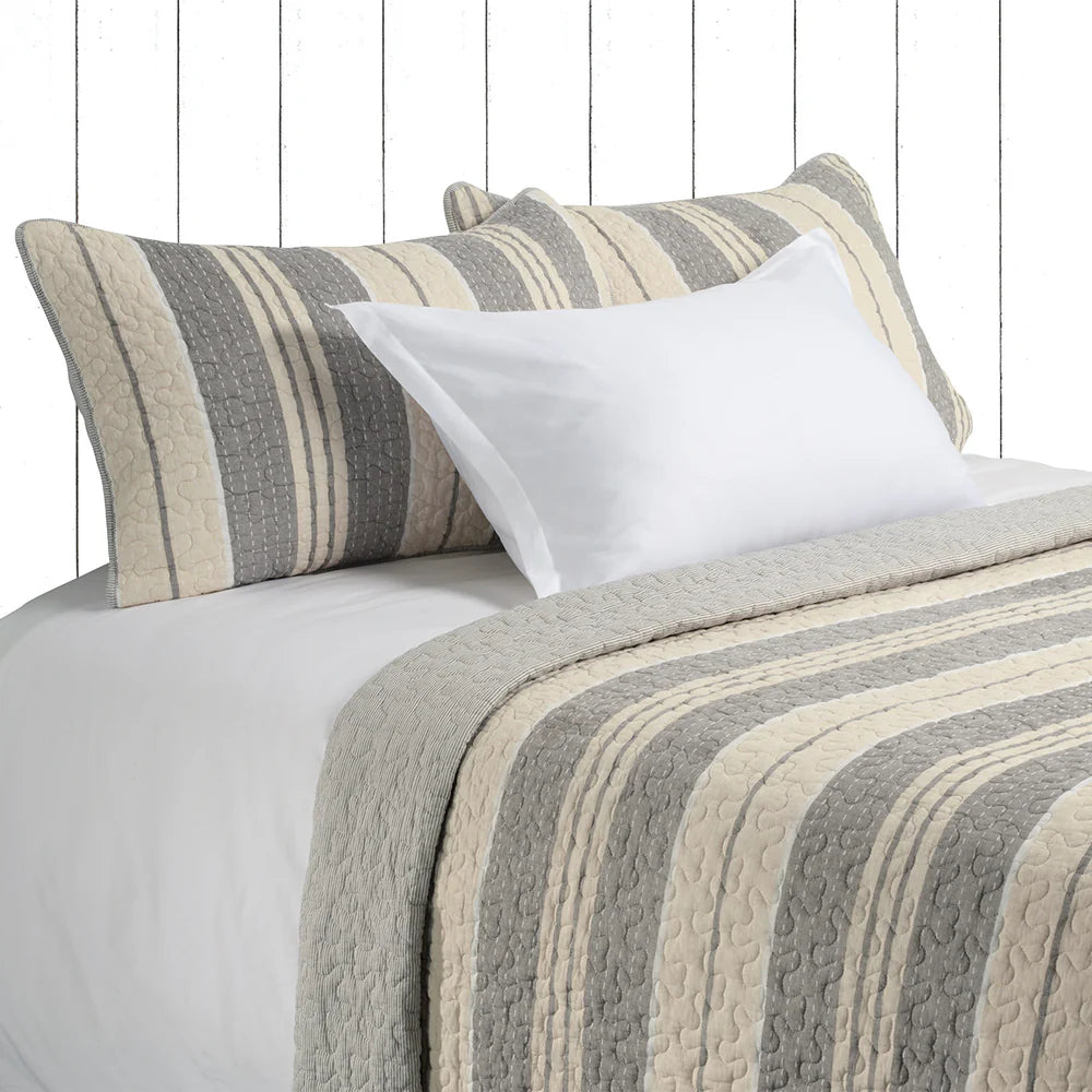 Brunelli Boddy Striped Quilt Set  -  3pce Set
