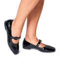 Bueno Eliana Mary Jane Flat  -  Black Patent