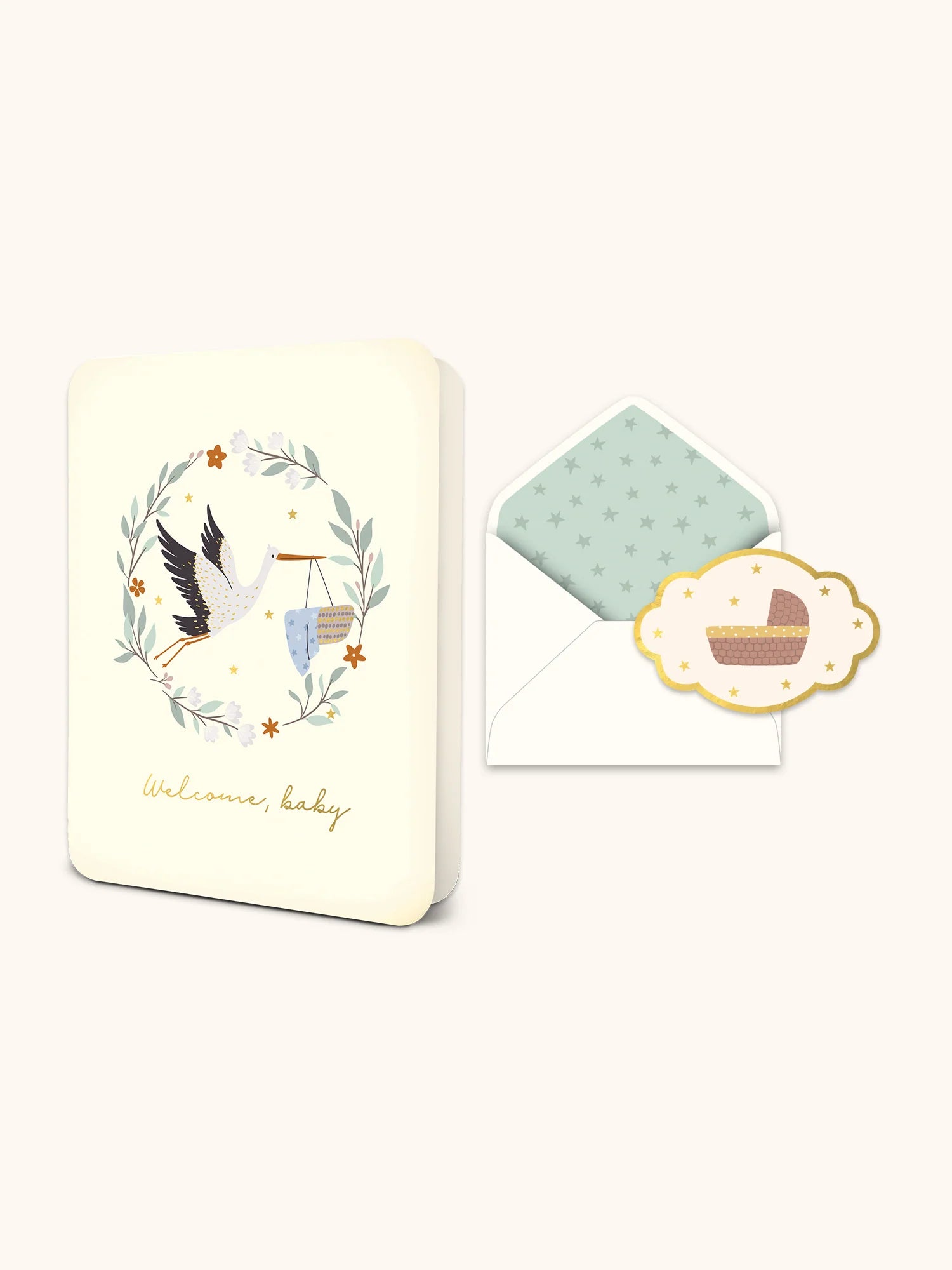 Studio Oh! Baby Card  -  Welcome Baby Stork