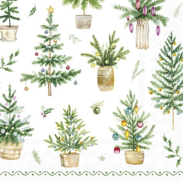ihr Luncheon Napkin  -  Festive Holidays - Green