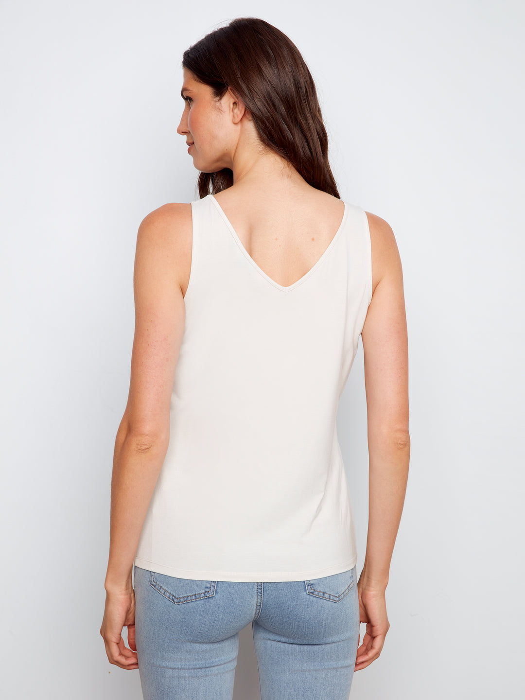 Charlie B Reversible Bamboo Tank Top  C1243/730-324  Greige