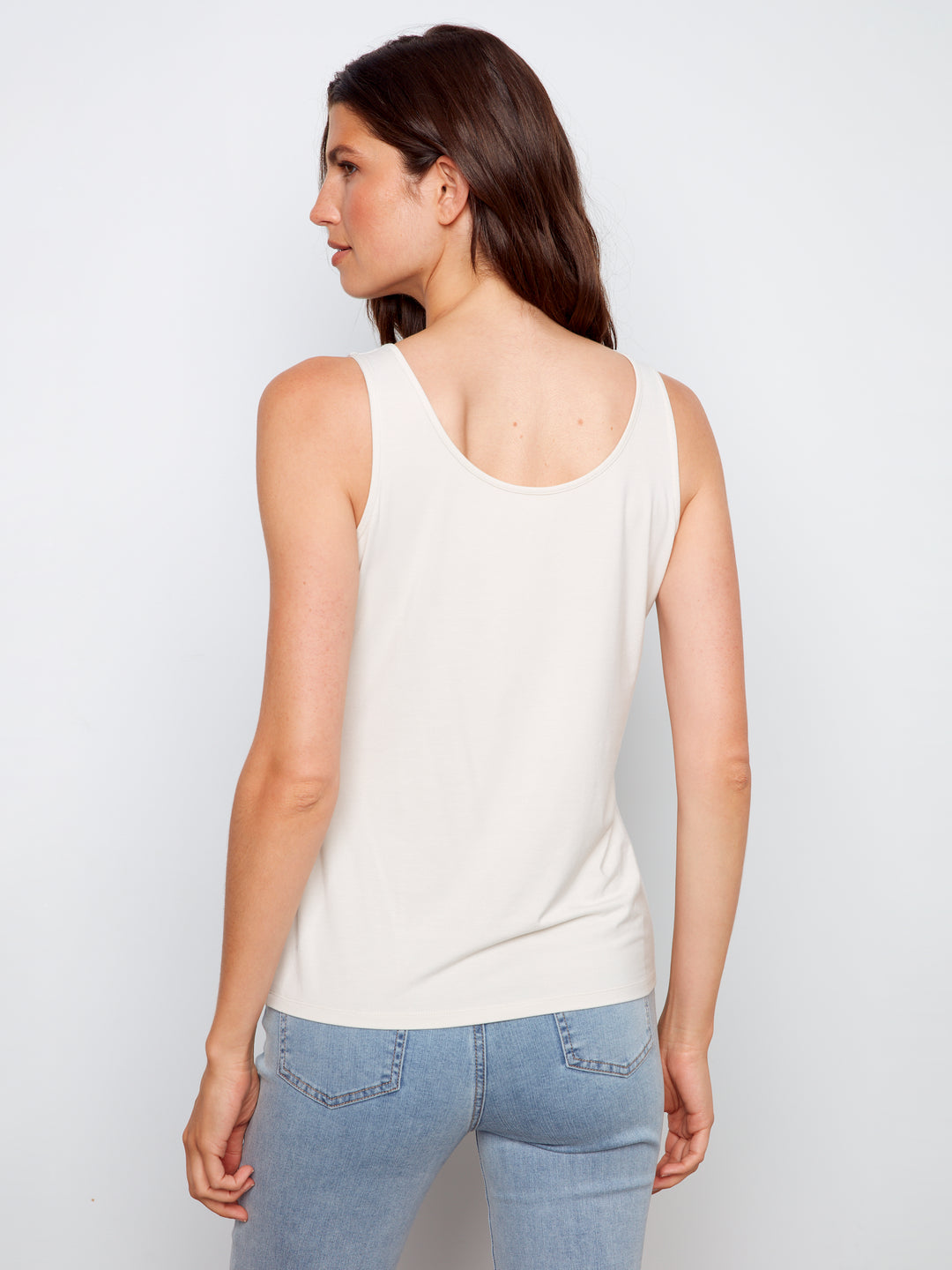 Charlie B Reversible Bamboo Tank Top  C1243/730-324  Greige