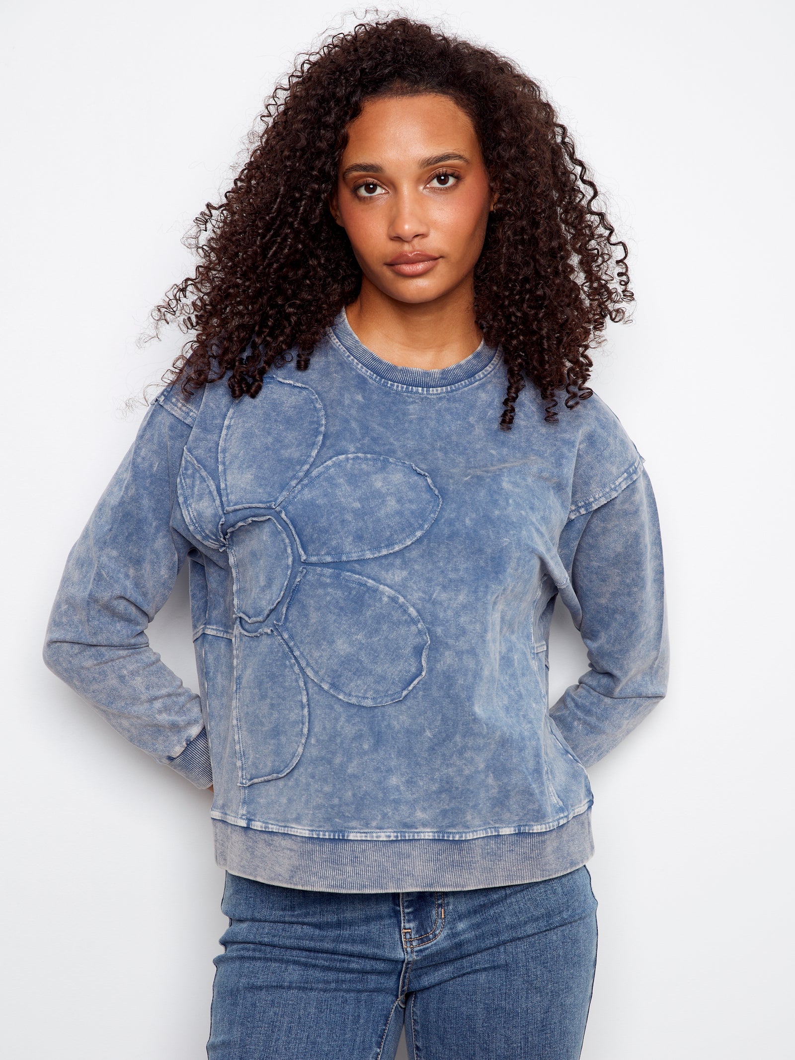 Charlie B Long Sleeve Sweatshirt  C1417/377 - 006  Denim