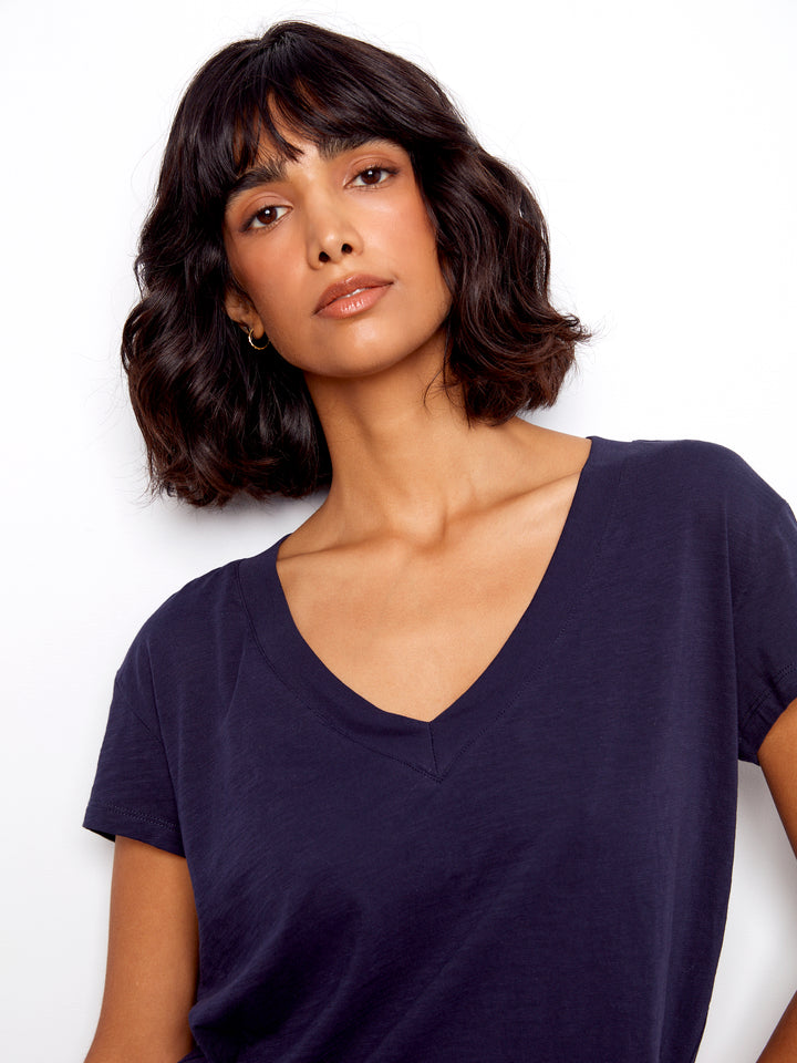 Charlie B Drop Shoulder Tee  C1428/463-117  Navy