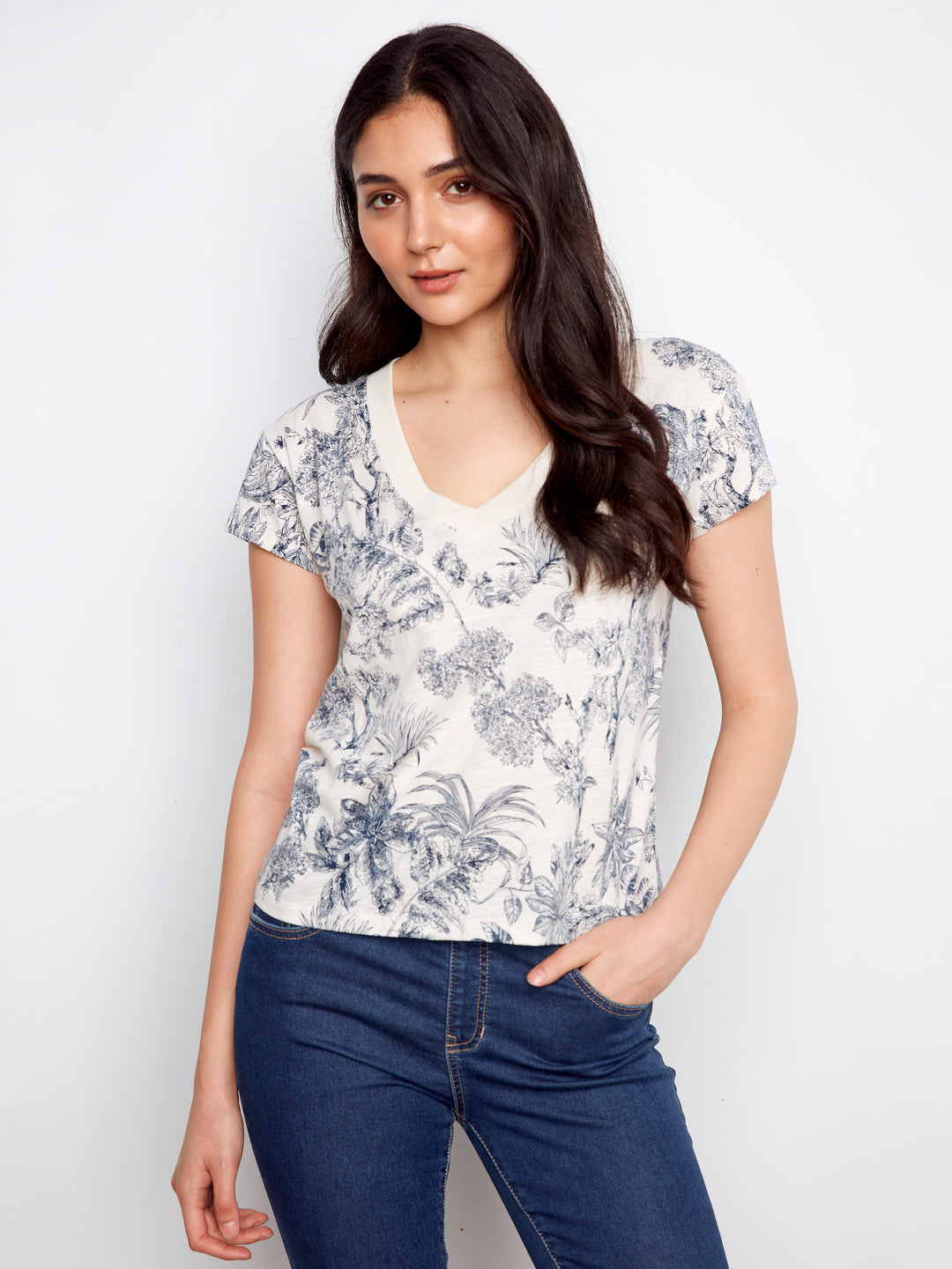 Charlie B Drop Shoulder Tee  C1428/463-459  Versailles