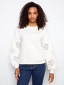 Charlie B Long Sleeve Top with Embroidery  C1441/509 - 002  White