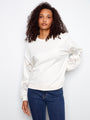 Charlie B Long Sleeve Top with Embroidery  C1441/509 - 002  White