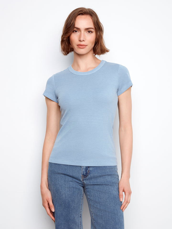 Charlie B Ribbed Crew Neck C1443 Haze