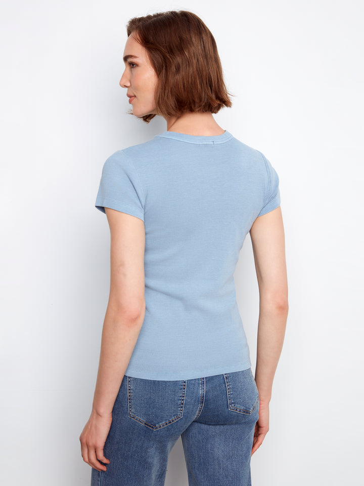 Charlie B Ribbed Crew Neck C1443 Haze