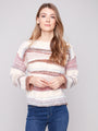 Charlie B Knit Patchwork Sweater  C2731R-P418  Fig