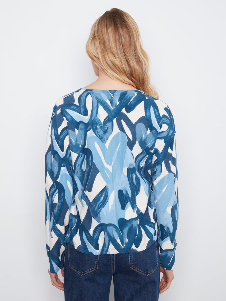 Charlie B Drop Shoulder Reversible Sweater  C2907P-P466 Splatter