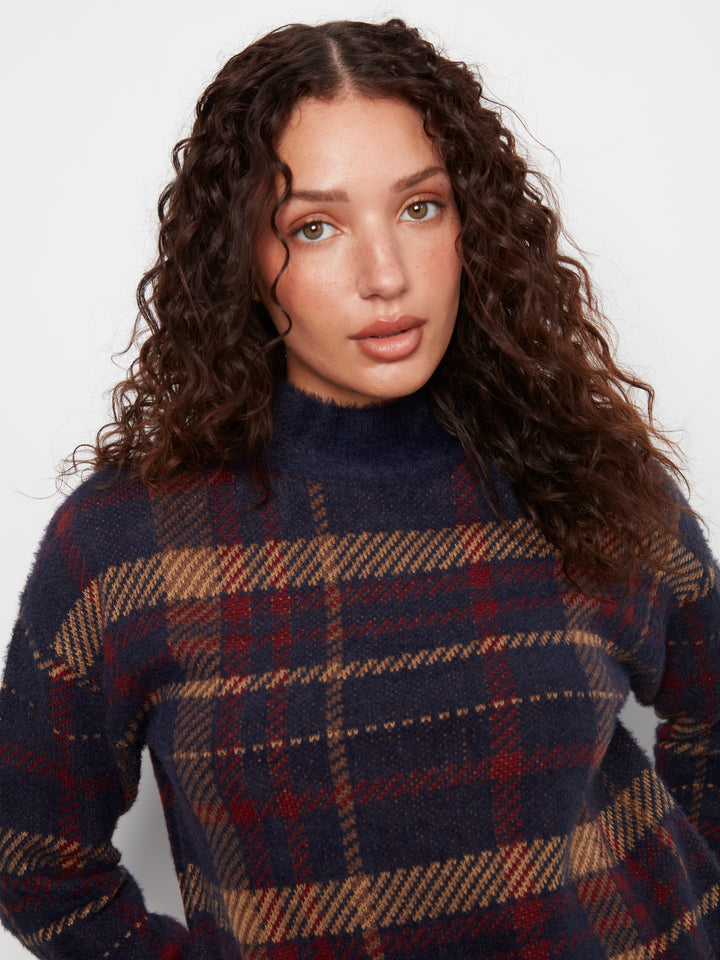 Charlie B Drop Shoulder Mock Neck Sweater  C2910QR-P575  Monroe