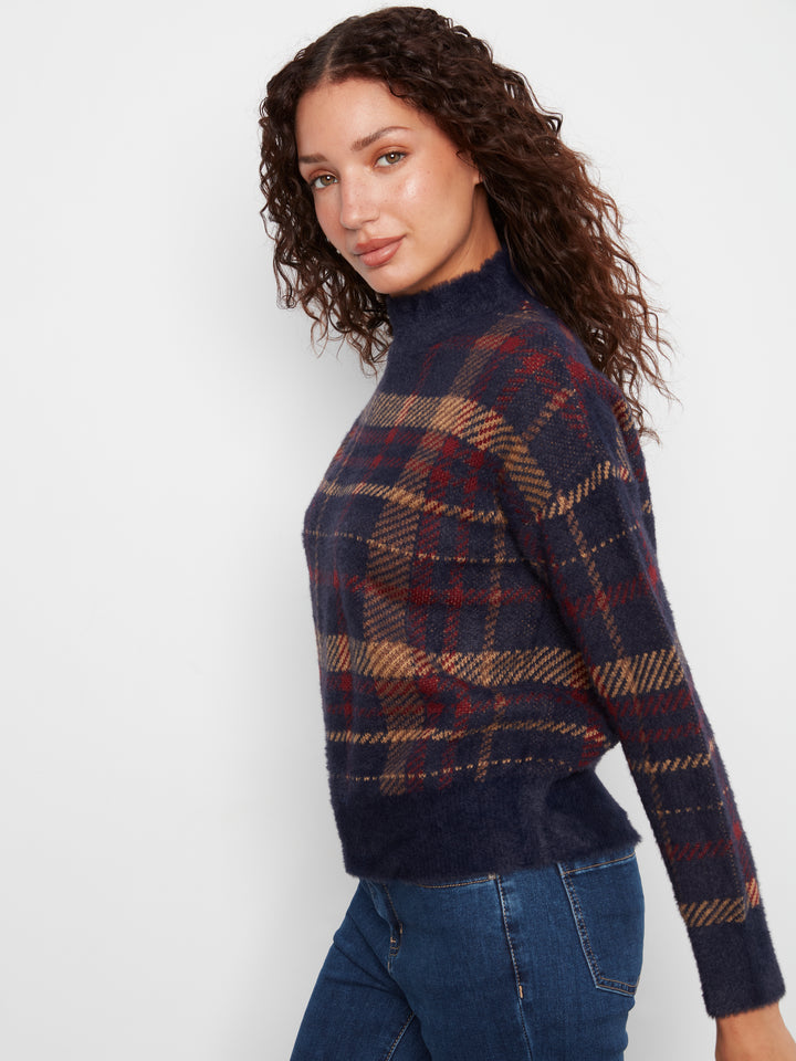 Charlie B Drop Shoulder Mock Neck Sweater  C2910QR-P575  Monroe