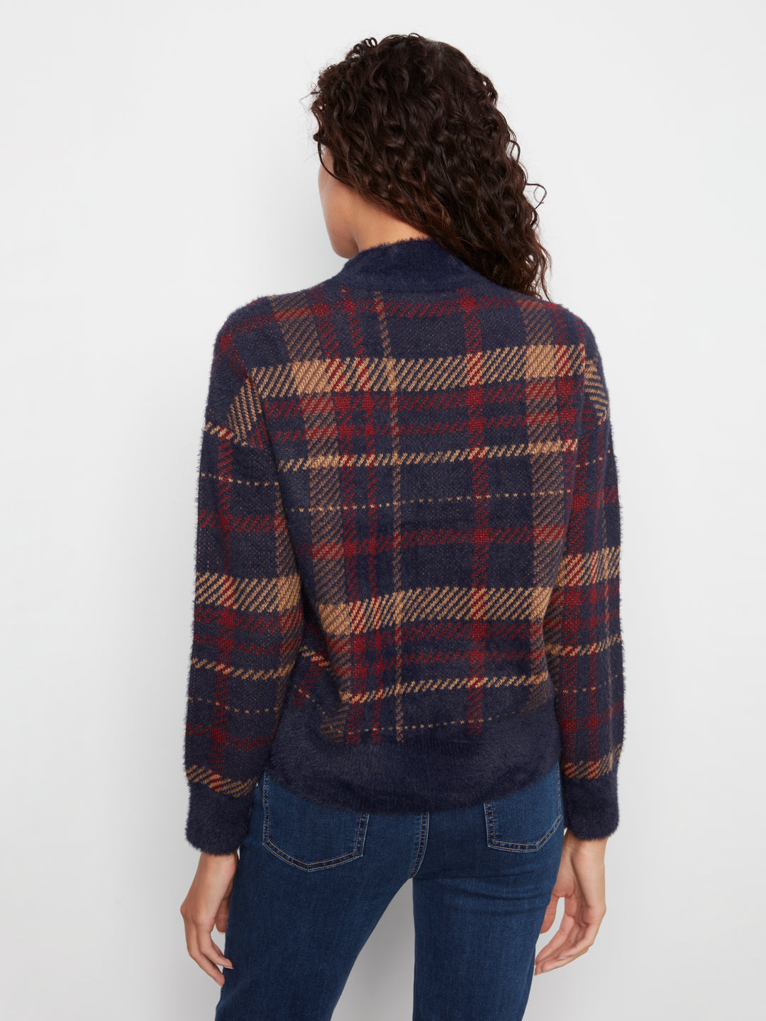 Charlie B Drop Shoulder Mock Neck Sweater  C2910QR-P575  Monroe
