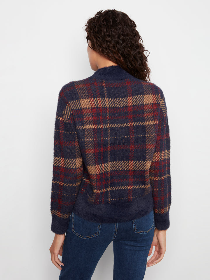 Charlie B Drop Shoulder Mock Neck Sweater  C2910QR-P575  Monroe
