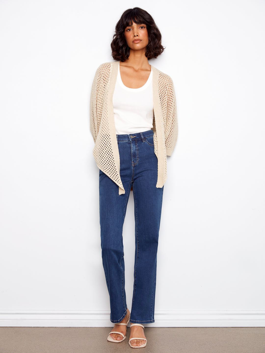 Charlie B Dolman Crochet Sweater Shrug  C2957/215C  -  515 Gold