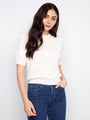 Charlie B Elbow Sleeve Sweater  C2969/626-002  White