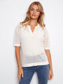 Charlie B Crochet Sweater  C2973/529 - 002  White